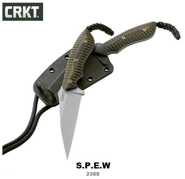 CRKT S.P.E.W. Fixed Blade Knife, Wharncliffe Blade, G10 handle, CRKT2388 - Click Image to Close